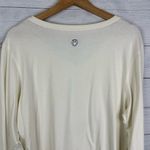 Life is Good Womens size XL Glass Half Full Wine Long Sleeve V Neck Cream TShirt Photo 6