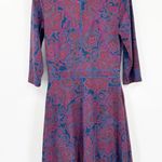 Title Nine Womens Zip Pocket Fit & Flare Paisley 3/4 Sleeve Active Dream Dress S Photo 7