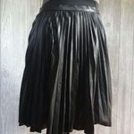 Mango Black midi skirt crimped design faux leather looking thinner material skirt 2 Photo 1