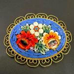 Vintage Italian Micro Mosaic Gold Photo 0