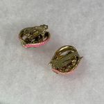 Midcentury AB stones bubble gum pink clip earrings. Clips heave hard close Gold Photo 3