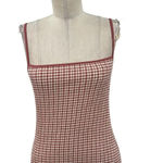 Aritzia  Wilfred Jazz Seersucker Mini Dress‎ Pink Gingham Size Small Photo 3