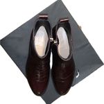 Club Monaco Trycia Dark Burgundy Crocodile Leather Ankle Boots 36 Made In Italy Photo 2