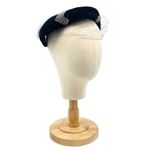 Vintage 1950s Black Velvet Evening Hat Beret Cap Rhinestone Clip With Mesh Veil Photo 2