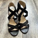 Adrienne Vittadini  Rheanne Black Wedge Strappy Sandals Size 8.5 Fine Leather Photo 7