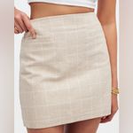 Madewell  Oatmeal Plaid Mini Skirt NEW 6 Lined With Pockets Photo 4