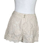Max & Riley High Waisted Capricorn Lace Dressy Shorts Cream Bohemian SZ XL Tan Photo 0