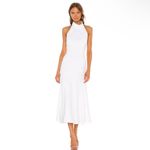 Milly NWT Cady Penelope High Neck Halter Midi Dress in Ecru Sz 4 $395 Photo 4