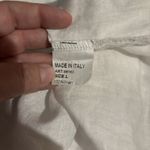 Lungo L'Arno White Large‎ Blouse 100% Linen Blouse Tank Lace Side Split Italy Photo 3