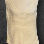 Sabo Skirt  M Knit Sweater Tank Swank Top Sleeveless Shell Cream Linen Cotton Photo 0