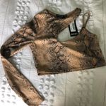 Nasty Gal Snakeskin Cut Out Long Sleeve Crop Top Photo 0