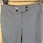 Chico's Chico’s Crop Pin Stripe Womens Size 14 Nautical Capri Pants Work Career Wear Photo 1