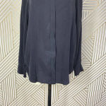 Equipment Rainbow Jeweled Collar Silk Button-Down Blouse Gray Size US Small Photo 3