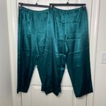 Women’s satin dark green purple elastic pull on comfy pajama‎ pants bundle small Photo 1