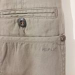 Replay women's size 28 dark khaki 100% cotton Italian made trousers 30x32 30x33 Tan Photo 3
