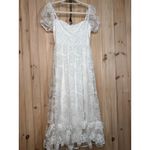 Lulus NWT  Notable Elegance White Mesh Floral Applique Bustier Midi Dress Size S Photo 1