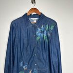 Napa Valley Floral Denim Jacket‎ Sz 1X Blue Photo 5