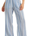 Billabong  Womens Striped Smocked pants flowy gauzy Blue & White 100% Cotton S Photo 0