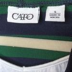 Cato Small Blue/Green/White 3/4 Sleeve Top with hood Photo 3