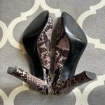 via spiga  made in Italy Y2K open toe snake print sling back chunky leather heel Photo 5