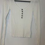 Urban Outfitters ‎ Outfitters Small Cream Ribbed Long Sleeve Top Photo 0
