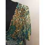 5th & Love 5th Love Maxi Dress V Neck Open Back Short Sleeve peacock Colors Designs XL Photo 3