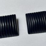 Les Bernard Vintage Blue Statement Square Clip On Earrings Signed Photo 0