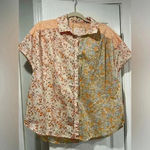 American Eagle  Resort Shirt Floral Color Block Oversized Breathable Cap Size XS Photo 0