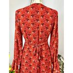 One Way  Wrap Around Paisley Mini Dress Long Sleeves Red/Orange 12 Photo 10