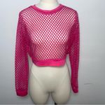 Avidlove Hot Pink Mesh Crop‎ Top | Juniors L | Festival Clubwear Size undefined Photo 2