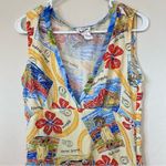 Vtg Weekend Traffic Sleeveless Top Beach Island Hula Girl Floral Stretch Sz M Size M Photo 2