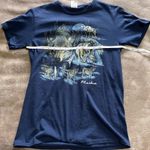 ALASKA Vintage Navy Wolf Graphic Tee Unisex T Photo 4