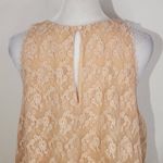 Anthropologie  Peach Ruffled Layer Lace Sleeveless Top Size 12 Coquette Lace Top Photo 5