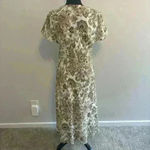 Petite Sophisticate Cream Paisley V Neck Maxi Dress Cottage Core Size 12 Petite Photo 3