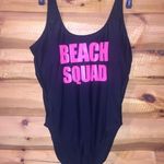 California Waves Beach squad one piece swimsuit in black and pink Photo 1