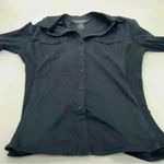 Norma Kamali  Button Down Cotton Shirt Black Size Medium Photo 3