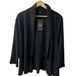 Fashion Women’s Black Open Front Blazer Jacket Plus Size 2XL Peplum 3/4 Sleeves Photo 0