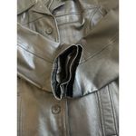 Jacqueline Ferrar Jacqueline Ferrari Solid Black Leather Jacket Size Large Classic Button Money Photo 7