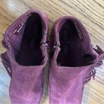 Minnetonka  Lacy Fringe Suede Burgundy Moccasin Booties Size 9 Photo 7