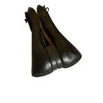 Talbots  Black Leather Pointed Toe Ballet Flats Bow 6 Classic preppy business Photo 8