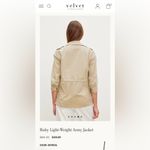 Lily Aldridge For Velvet Graham & Spencer Women's Tan Lightweight Army Jacket S Photo 1