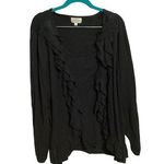 Joseph A  Black Rayon Blend Knit Open Cardigan Photo 0