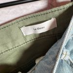 frame denim  Le Beau Jeans Size‎ 34 Two Tone Light Wash Denim & Green Khaki Photo 2