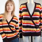Madewell  Wrap-Front Pullover Sweater in Stripe‎ Photo 1