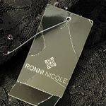Ronni Nicole  size 8 women's black formal sequin lace one piece with drape neck Photo 6