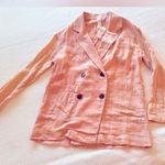 Anthropologie  Amadi Pink Shimmer Linen Oversized Blazer Jacket Lightweight Coat Photo 1