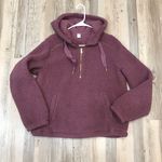 Old Navy half zip womens sherpa purple hooded sz Medium Photo 1