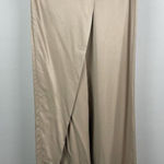 ZARA  Woman SS23 Tan Satin Effect Blend Drape Pareo Wide Leg Pants Ecru‎ Size L Photo 0