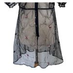 Dolls Kill  SUGAR THRILLZ Sheer Mesh Floral Embroidered Puff Sleeve Dress Sz 2XL Photo 9
