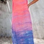 Sam & Lavi Sunset Soiree Frayed Ombre Maxi Dress Pink Size L Photo 0